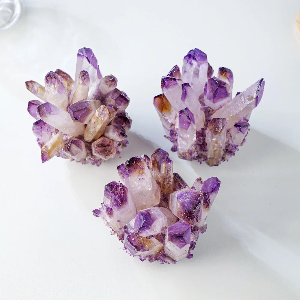 1PC Natural Purple Crystal Cluster Original Stone Mineral Specimen Piece High Penetration Crystal Trophy Healing Stone