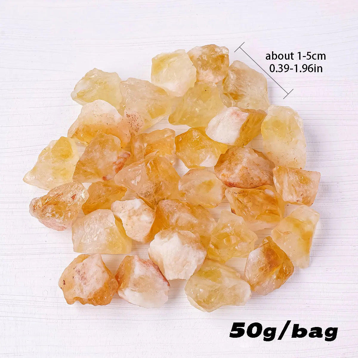 50g/Bag Natural Brazil Citrine Raw Stone Rough Yellow Quartz Unpolished Home Garden Decoration Ornaments