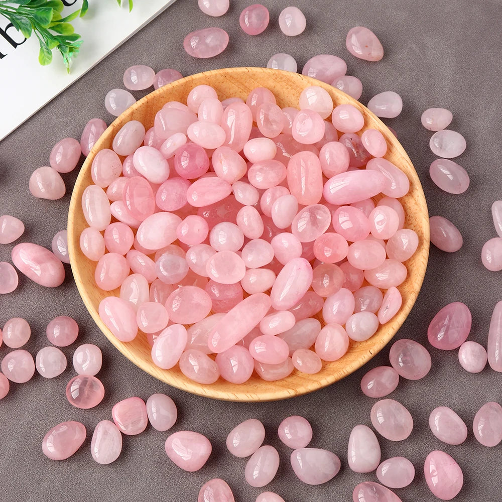 50G /Bag Natural Crystal Pink Gemstone Rose Quartz Tumble Stone Gravel Rock Madagascar Mineral Specimen Decoration Energy Stone