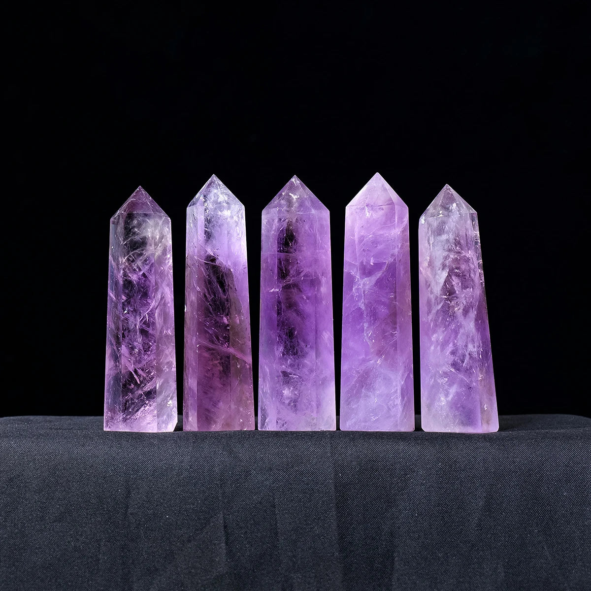 1PC Natural Amethyst Crystal Point Healing Crystals Wands Tower Reiki Energy Balancing Meditation Therapy Gemstones Decoration