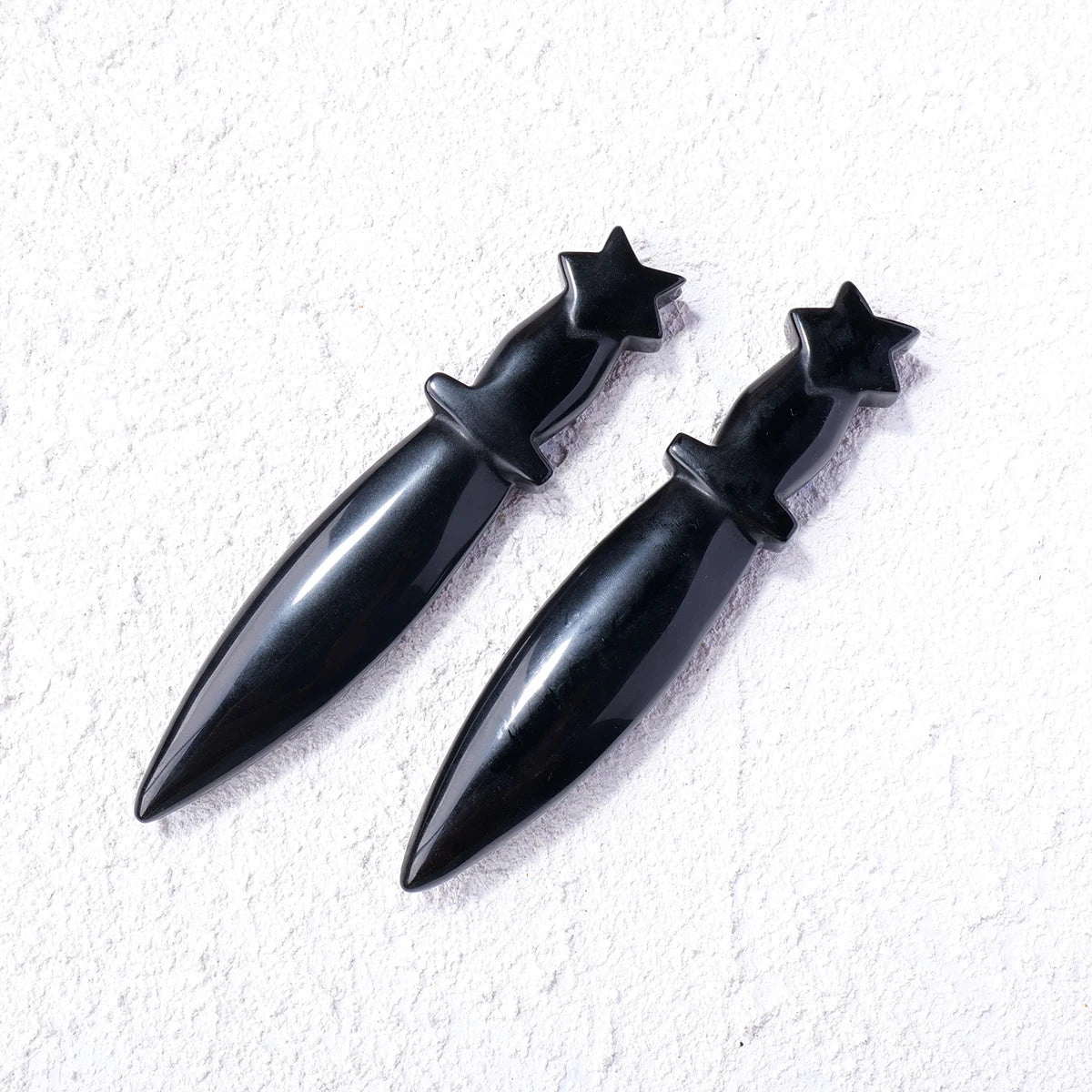 1PC Natural Crystal Obsidian Dagger Original Stone Model Knife Polishing Unbladed Knife Model Crystal Crafts Crafts Witch