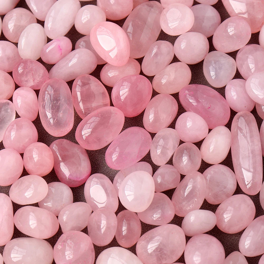 50G /Bag Natural Crystal Pink Gemstone Rose Quartz Tumble Stone Gravel Rock Madagascar Mineral Specimen Decoration Energy Stone