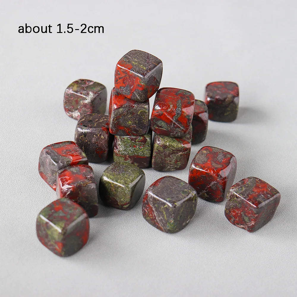 50g/bag Natural Dragon Blood Stone Cube Health Energy Crystal Cube DIY Jewelry Decoration Accessories