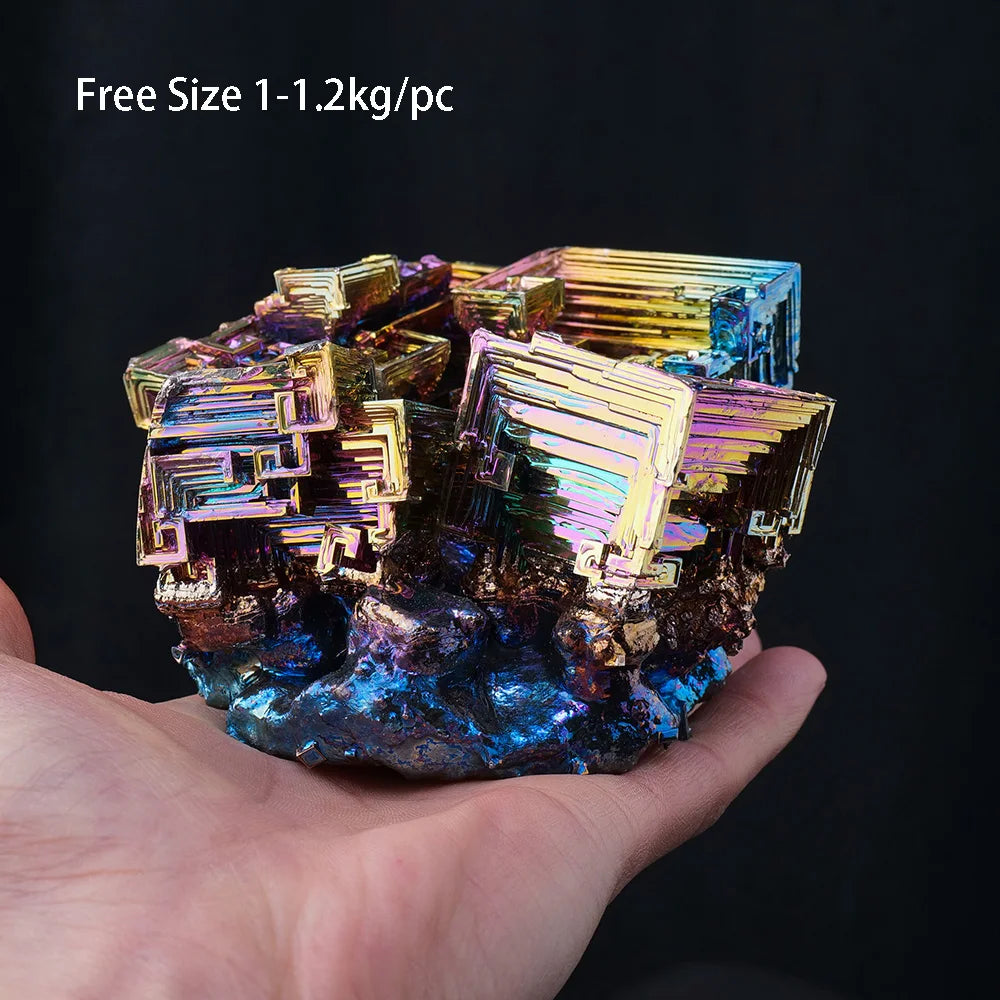 Natural Metal Stone Quartz Colored Bismuth Crystal Bismuth Pyramid Irregular Mineral Specimen Healing Gemstone Home Decoration