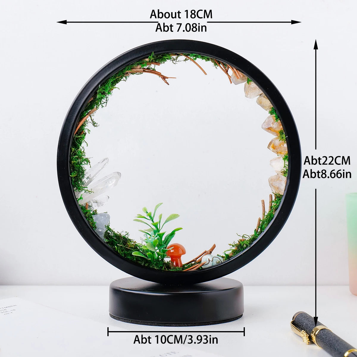 1PC LED Rechargeable Bedside Lamp Natural Quartz Forest Healing Crystal Nightlight Bedroom Desk Network Circle Decorative Light