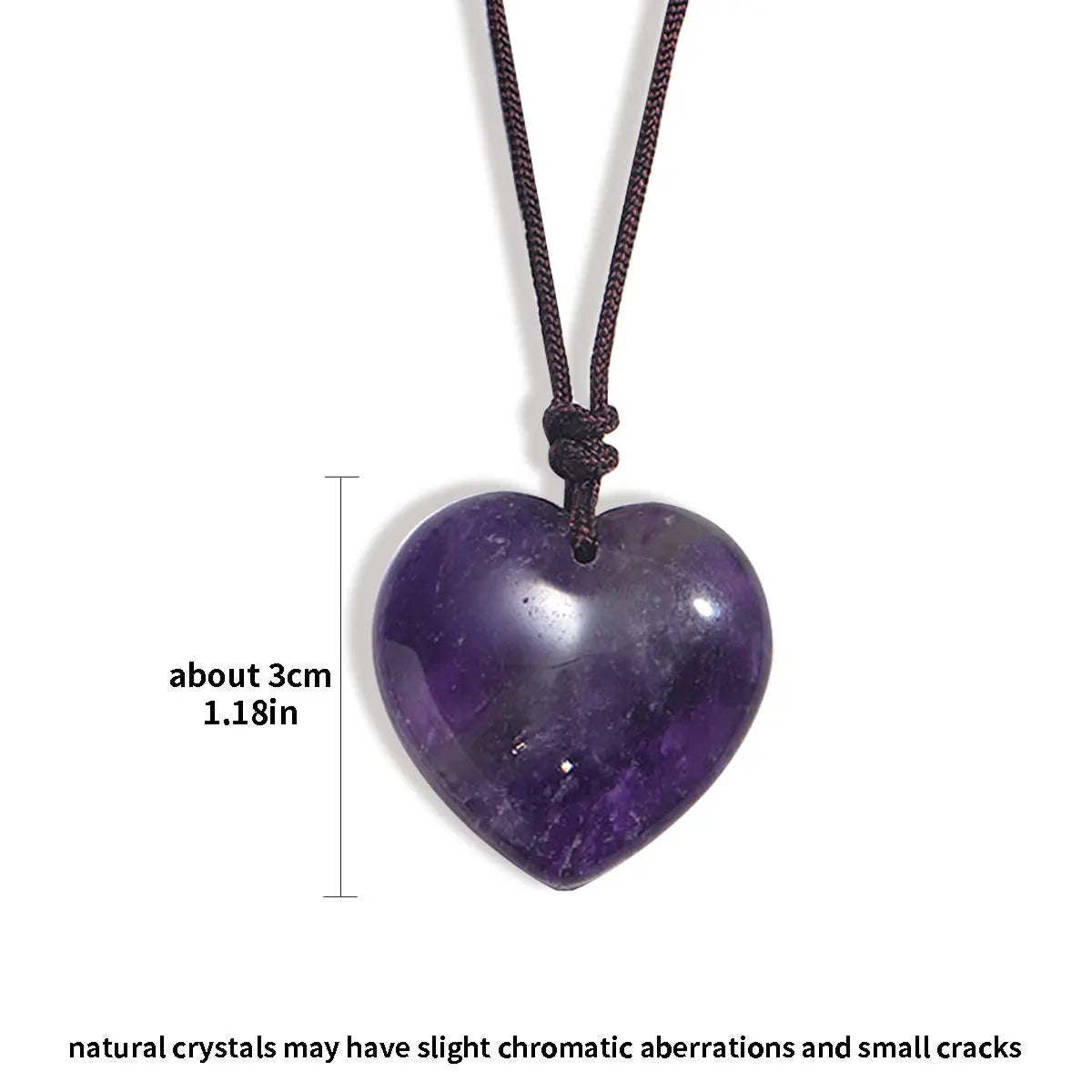 1PC Natural Amethyst Gemstone Heart Shape Pendant Love Shape Energy Necklace jewelry Reiki Beloved Female Mom Mother's Day