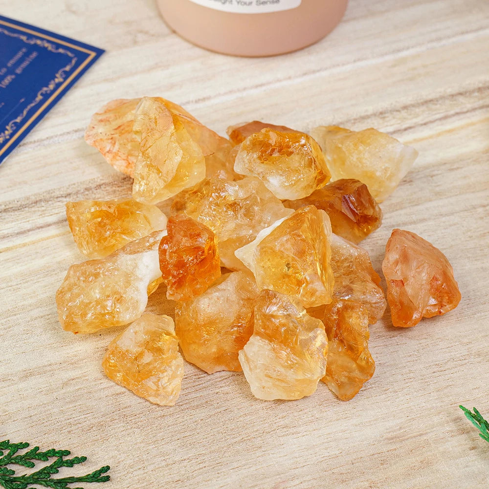 Natural Citrine Crystals and Healing Stones Rocks for Tumbling, Raw  Amathesis For Decoration, Wicca, Reiki, Chakra and Energy