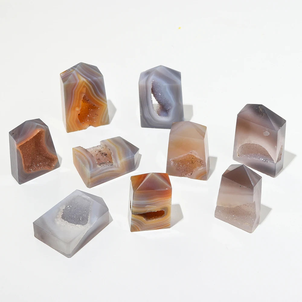 1PC Natural Quartz Tower Ornaments Mineral Collection Agate Crystal Cave Energy Gem Home Decoration