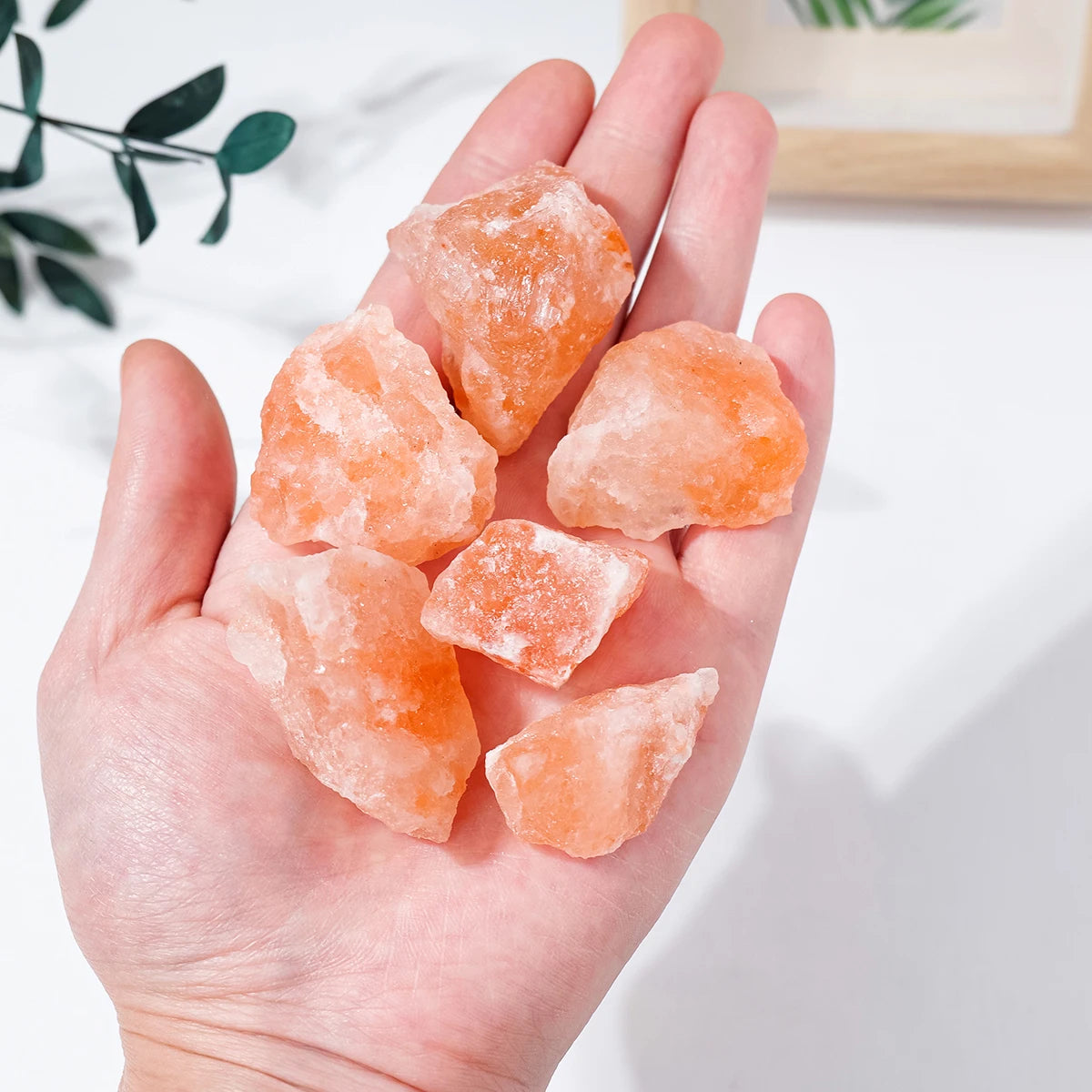 50g/Bag Natural Orange Salt Stone Raw Stone Rough Orange Quartz Unpolished Home Garden Decoration Ornaments