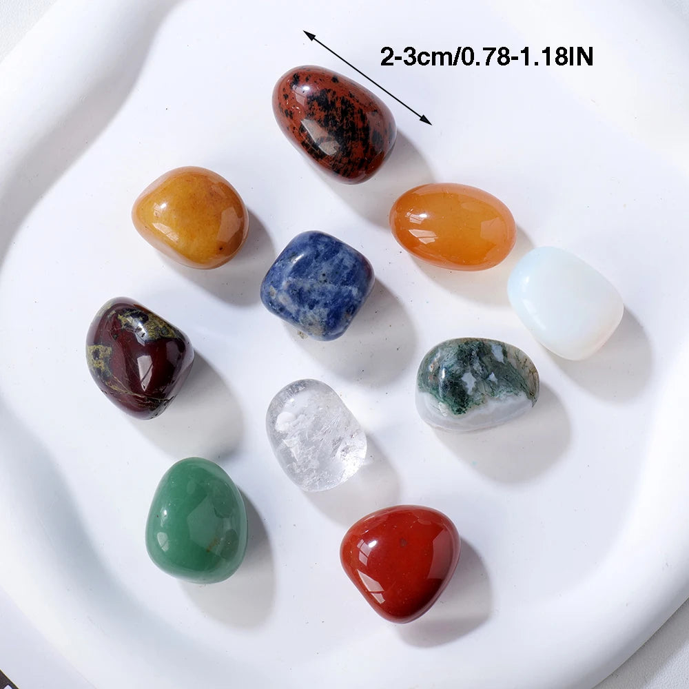 10pcs/bag Free Color Natural Gemstone Crystal Healing Quartz Tumble Stone Specimen Energy Minerals Tank Aquarium Home Decor