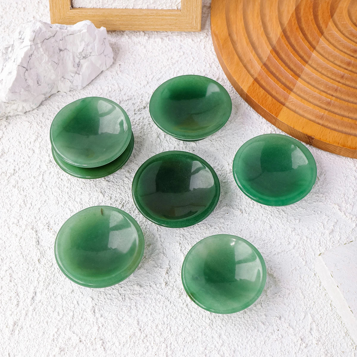 1pc Natural Stones Gem Carving Aventurine Quartz Crystal Bowl For Reiki Healing Meditation Home Kitchen Decoration