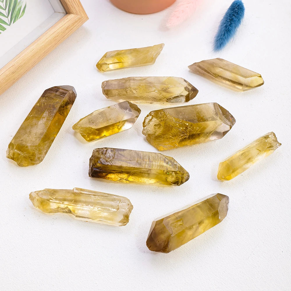 50g/bag Natural Gemstone Smokey Citrine Single Point Gravel Crystal Stones Point Specimen Decoration Stones and Minerals