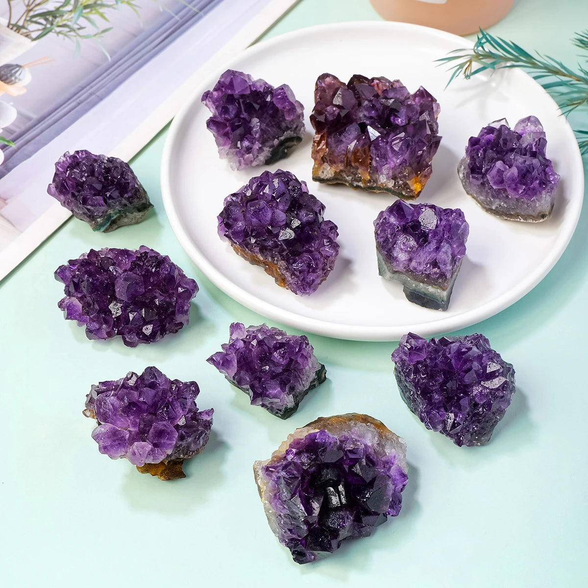 1PC Amethyst Cluster Natural Raw Amethyst Geode Rock Crystal Healing Stones Witchcraft Gemstone Specimen