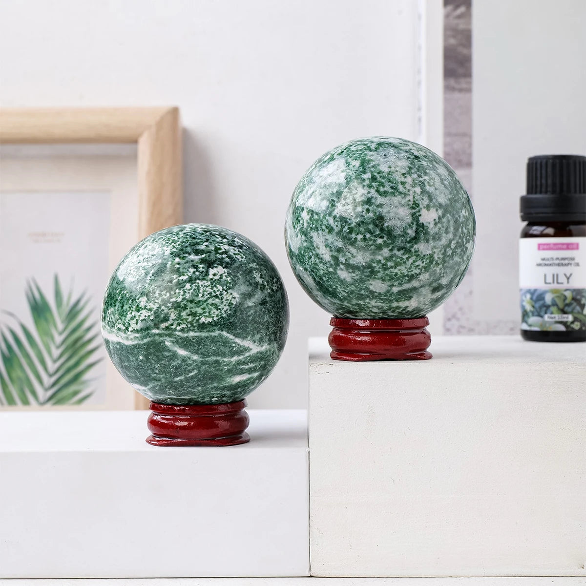 1PC Natural Crystal Qinghai Jade Crystal Ball Magic Sphere Feng Shui Ornament Living Room Home Decor