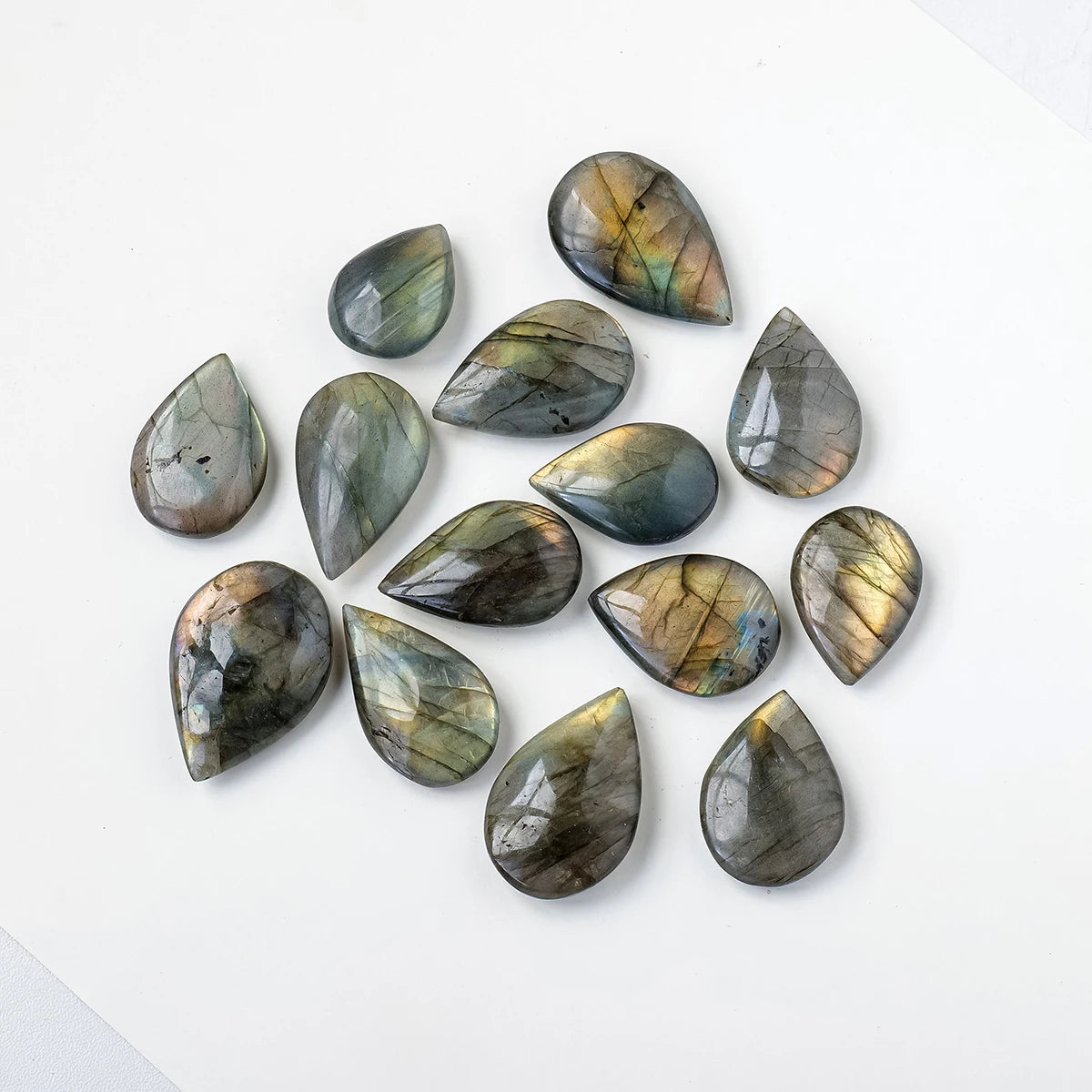 1PC Natural Flowing light Blue Labradorite Crystal Stone Water Drop Shape For Jewelry Pendant Production