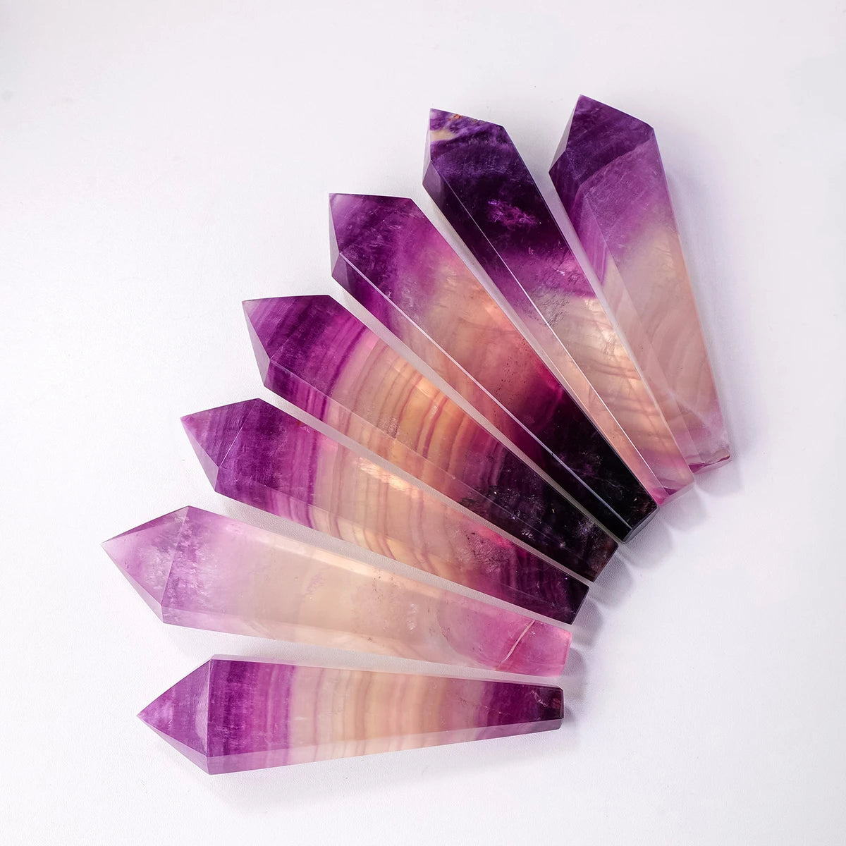 1PC Natural Crystal Purple Fluorite Taper Soul Pendulum Magic Wand Crystal Reiki Meditation Room Decorations