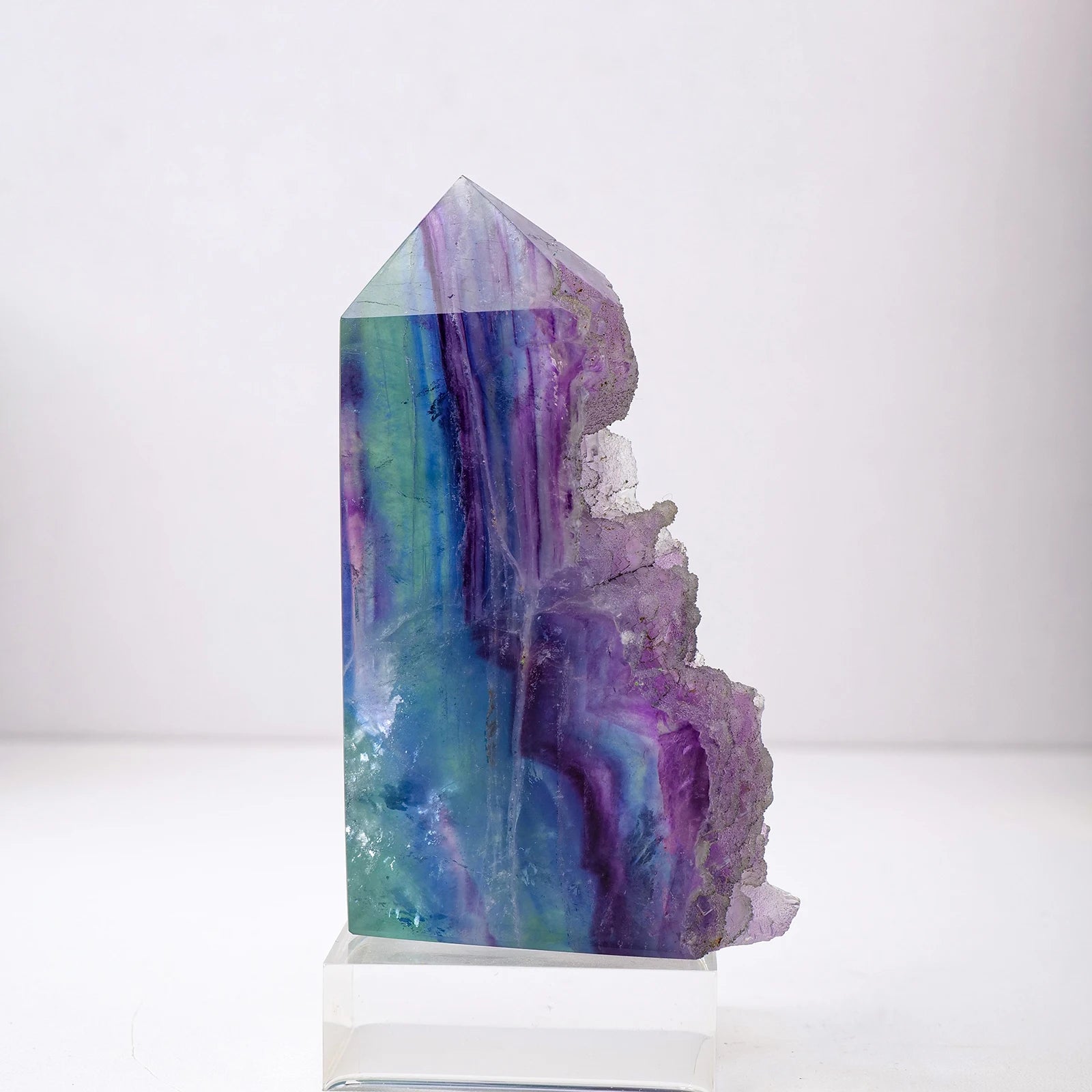 1PC Natural Colorful Fluorite Crystal Point Raw Stone Obelisk Healing Crystal Energy Crystal Collection Gift