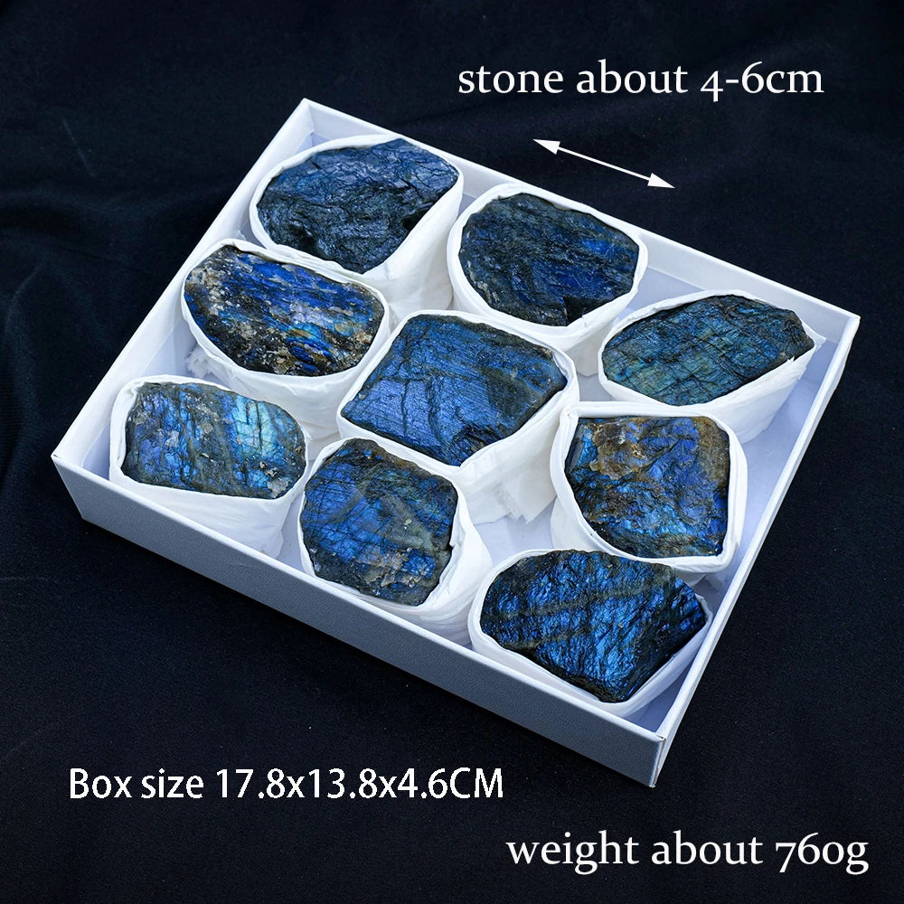 9pcs/set Natural Quartz Raw Stone Energy Collection Box Crystal Specimen Geography Teaching Decoration Gift