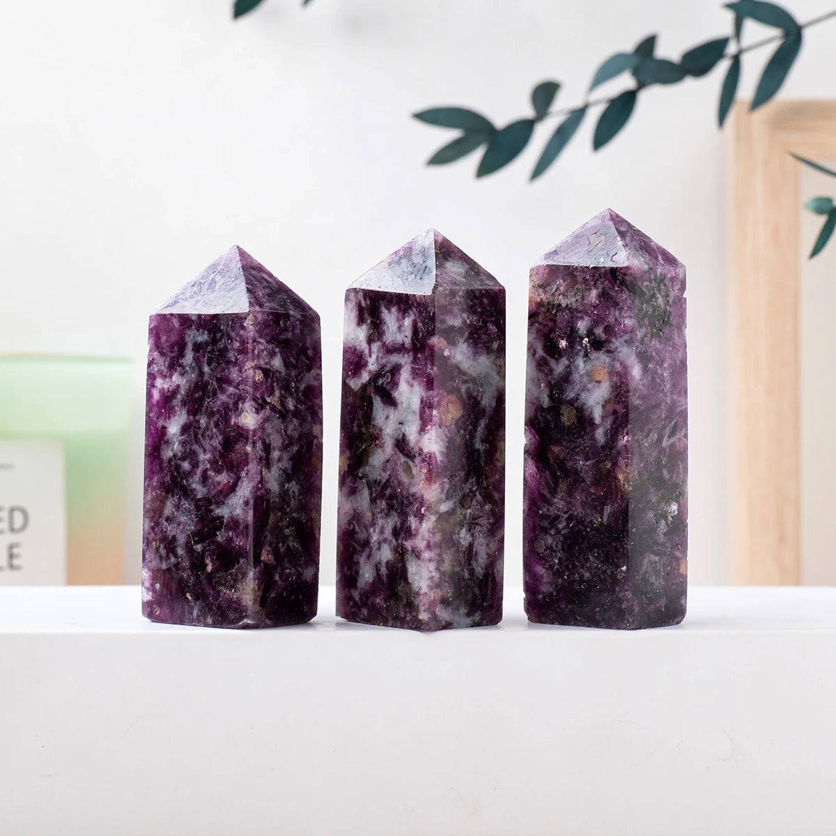 1PC Natural Crystal Lepidolite Crystal Point Decoration & Wand Crystal Tower For Healing Home Decoration Gifts