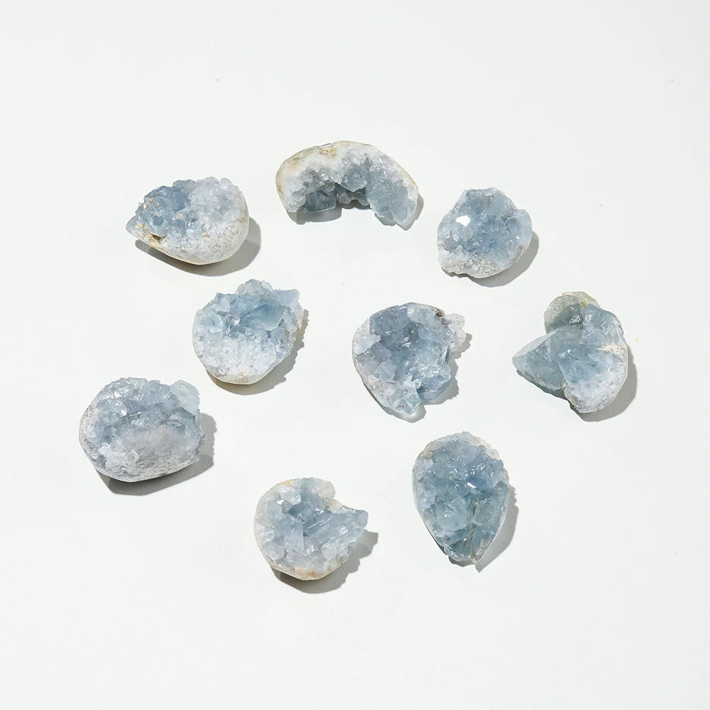 1pc Natural Celestite Cluster Crystal Raw Stone Ornaments Reiki Healing Kyanite Gem Quartz Collection Decoration