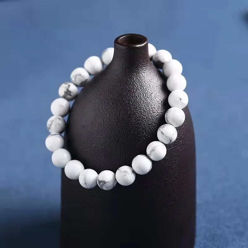 1pc Natural Crystal Jewelry Natural Howlite Hand String Energy Quartz Health Decoration Gem Gift