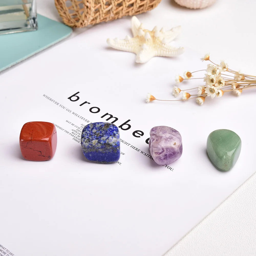 Hot Selling Chakra Stone Box Crystal Healing Stone Energy Collection Wooden Box Set