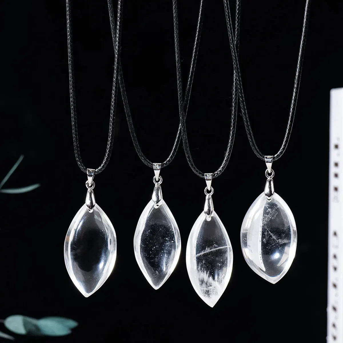 1PC Natural Clear Quartz Droplet shaped Gemstone Pendant Energy Healing Crystal Charms Necklace For Women Gift