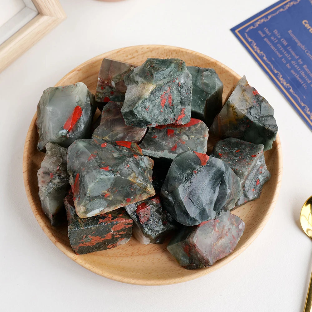 Natural Crystal Rough African Blood Stone Energy Healing Raw Stone Reiki Mineral Aquarium Home Room Decoration Fengshui