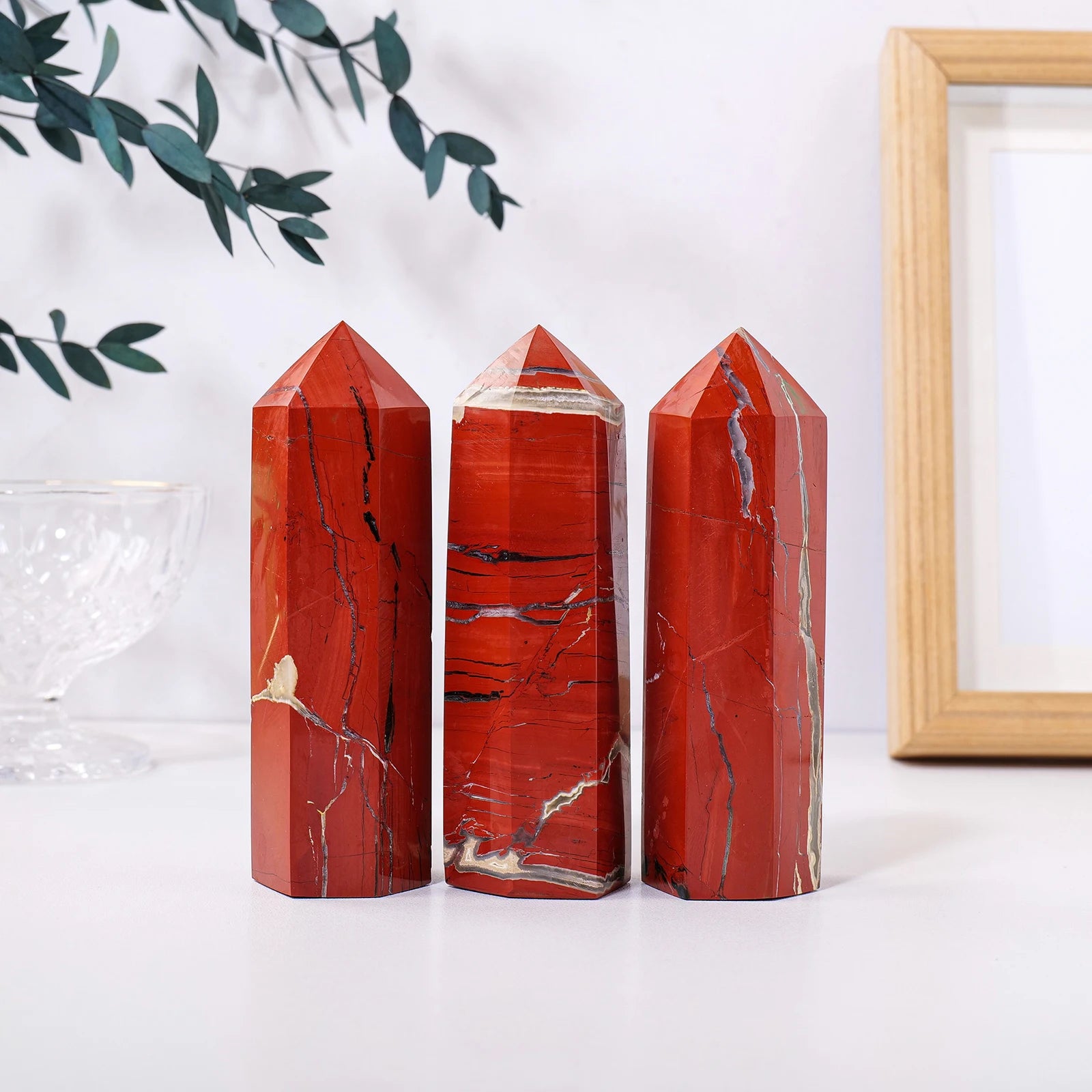 1PC Natural large Red Jasper Big Crystal Tower Wand Reiki Healing Quartz Wicca Tower For Home Decoration