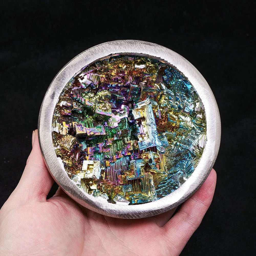 10-11cm 1pc Natural Gemstones Rainbow Crystal Bismuth Ore Cornucopia Mineral Specimen Collection