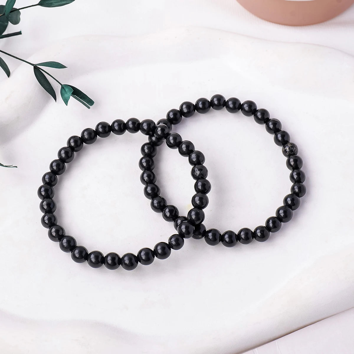 1pc Charm Bracelet 6mm Natural Shungite Bracelet Wrist Bracelet Men's And Women's Gift Jewelry