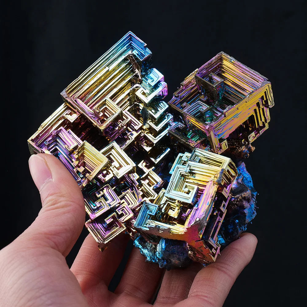 Natural Metal Stone Quartz Colored Bismuth Crystal Bismuth Pyramid Irregular Mineral Specimen Healing Gemstone Home Decoration