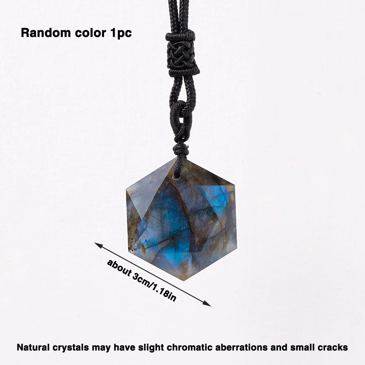 1pc Natural Stone labradorite Crystal Hexagram star Pendant  Necklace Ornament Decorative Chakra Home Decoration