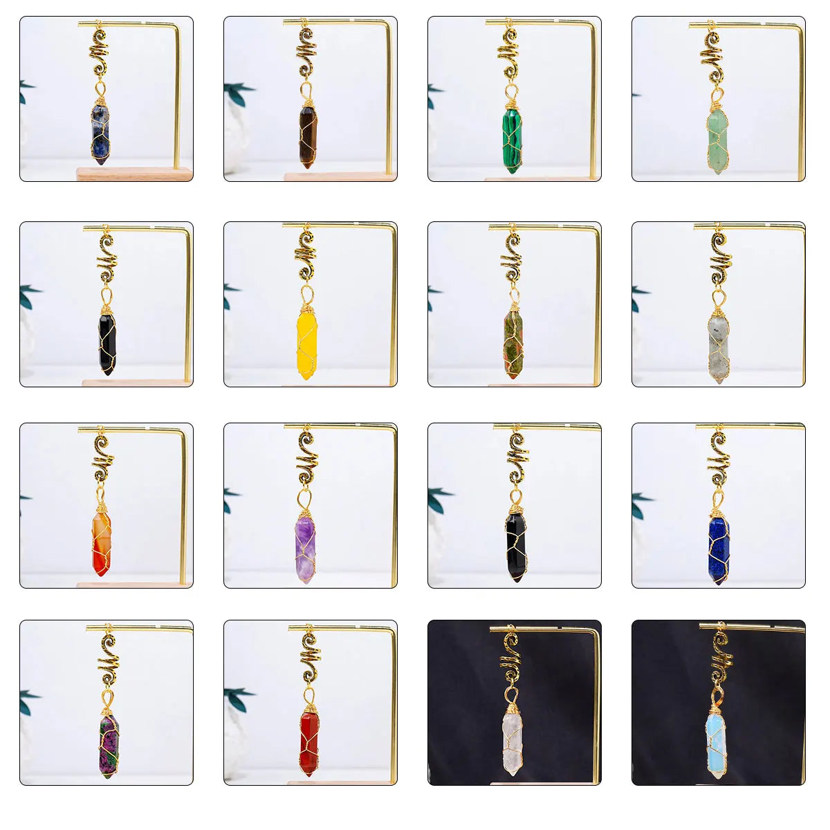 1PC Mini Size Natural Crystal Double Point Dreadlocks Hair Accessories Health Energy Macadam Decoration Crystal Hairpin Gifts