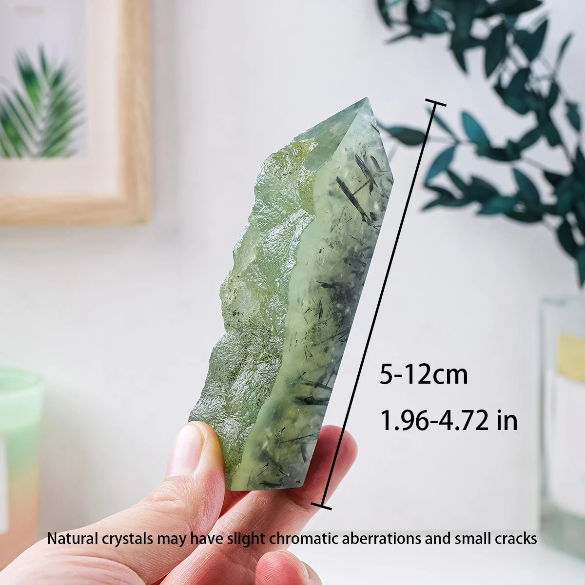 1PC Natural Stones Green Grape Agate Crystal Tower Magic Point Home Decoration Desktop Ornament Meditation Reiki Healing