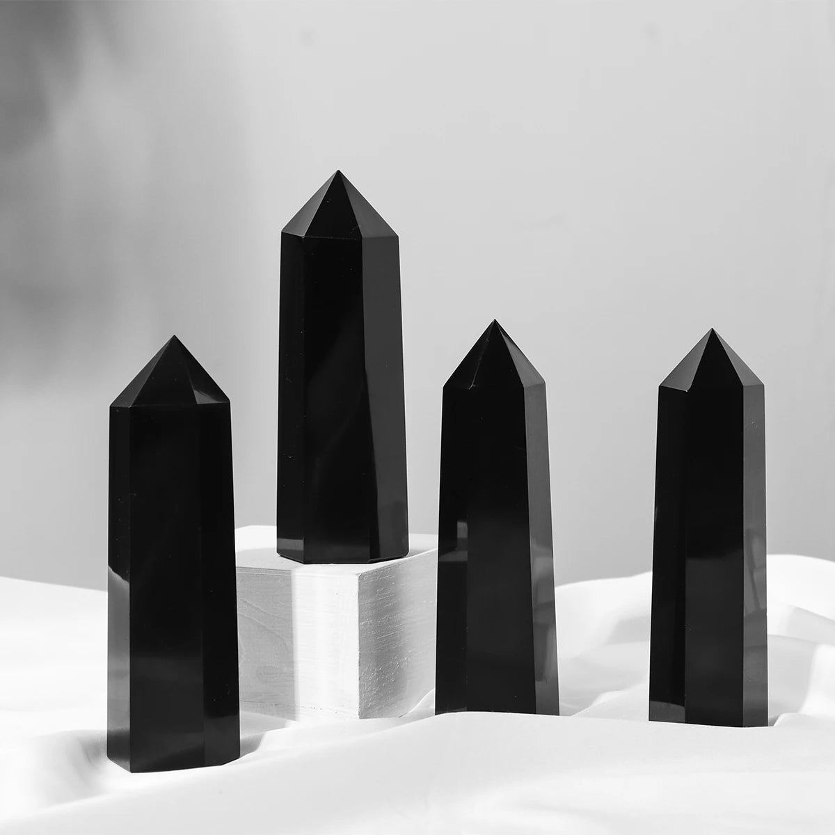 1PC Natural Crystal Obsidian Point Healing Crystal Quartz Tower Healing Wand Stone Meditation Stone Energy Gem Home Decoration