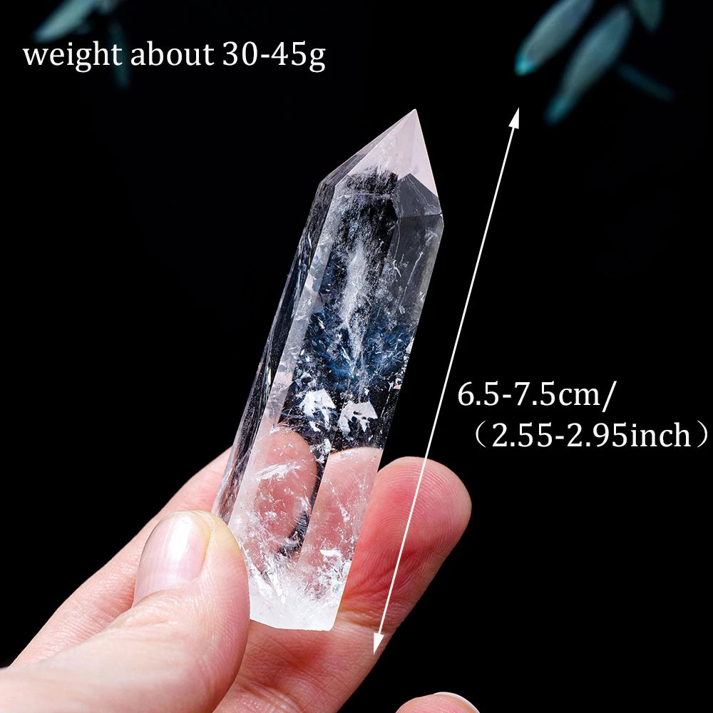 Natural Healing Clear Quartz Crystal Wand Faceted Single Point Crystal Prism Stones for  Meditation Reiki