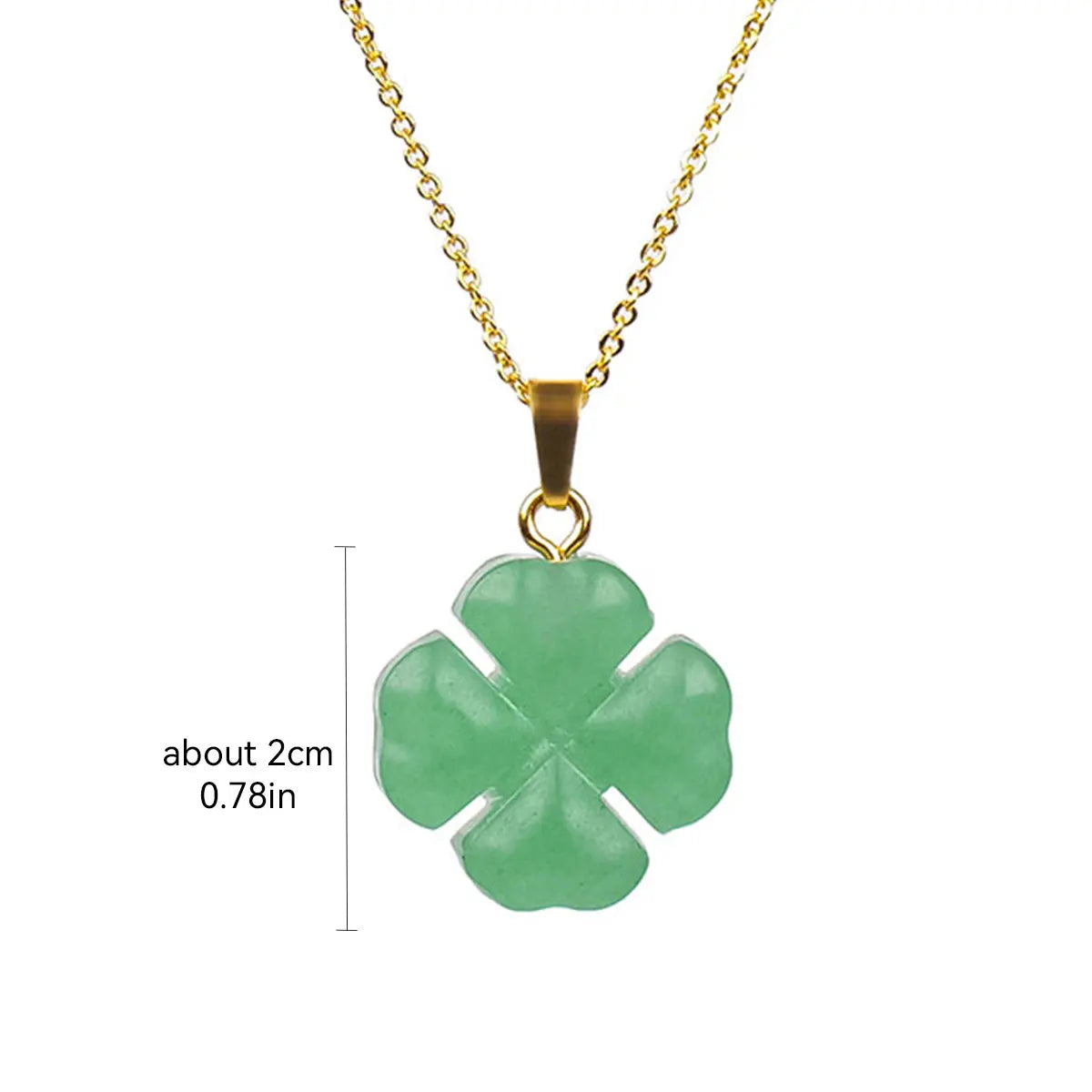 1PC Natural Crystal Stone Aventurine Quartz Four Leaf Clover Pendant Gemstone Crystal Necklace For Men's Gifts