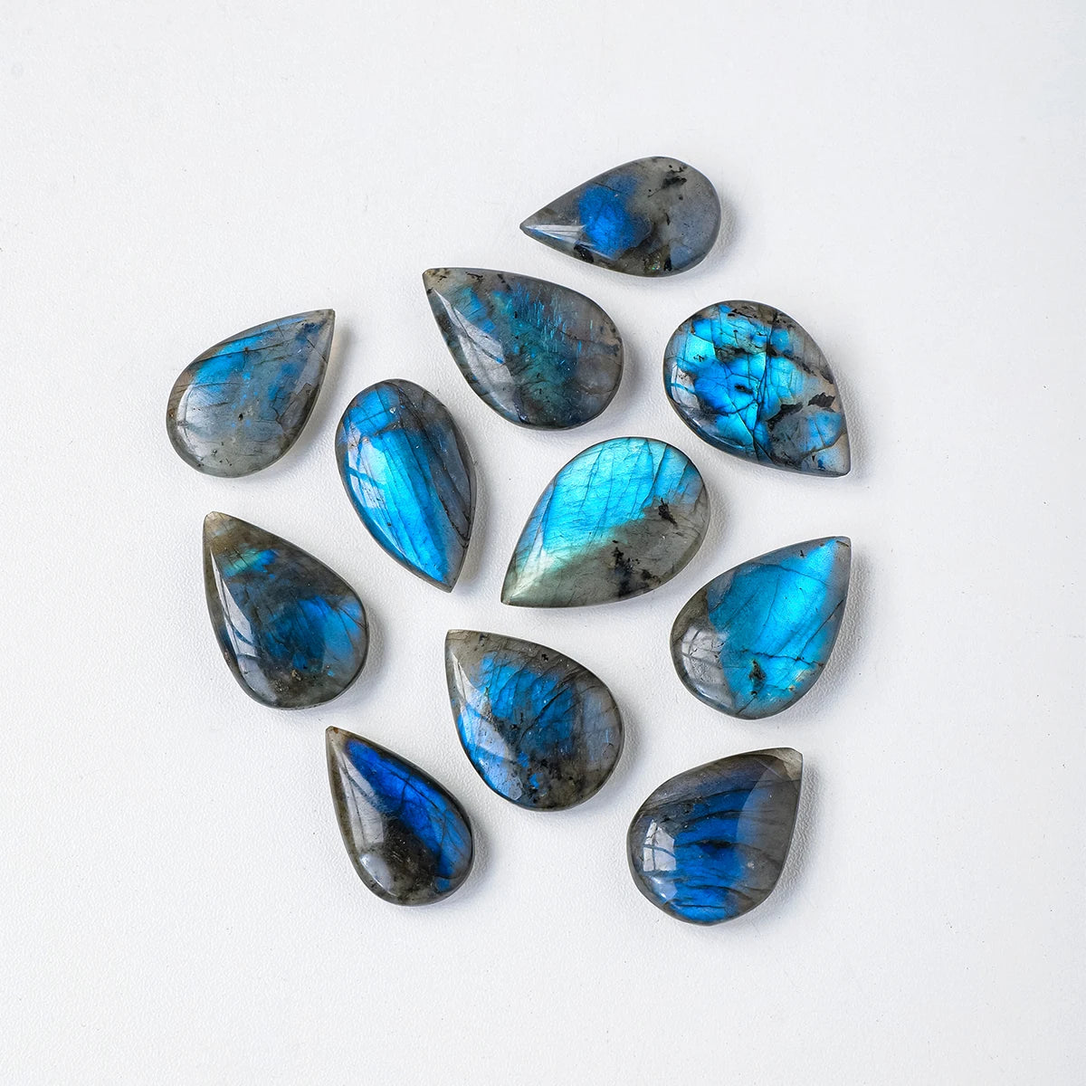 1PC Natural Flowing light Blue Labradorite Crystal Stone Water Drop Shape For Jewelry Pendant Production