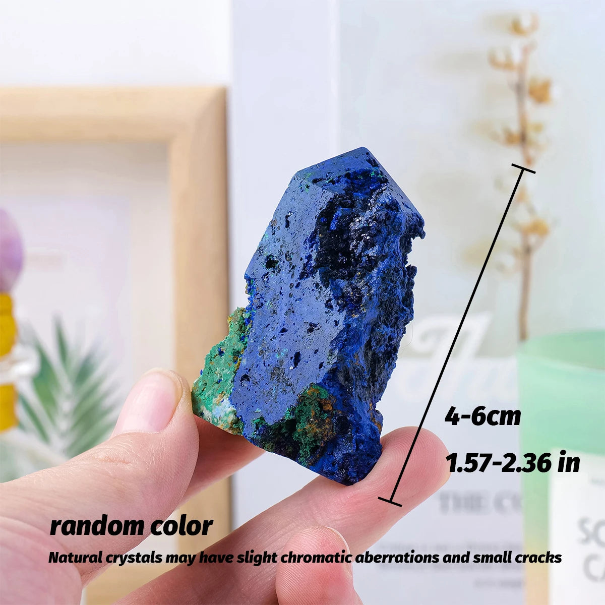 1PC Natural Crystal Azurite Point Healing Stone Energy Ore Mineral Tower Chakra Reiki Malachite Mineral Specimen Home Decoration