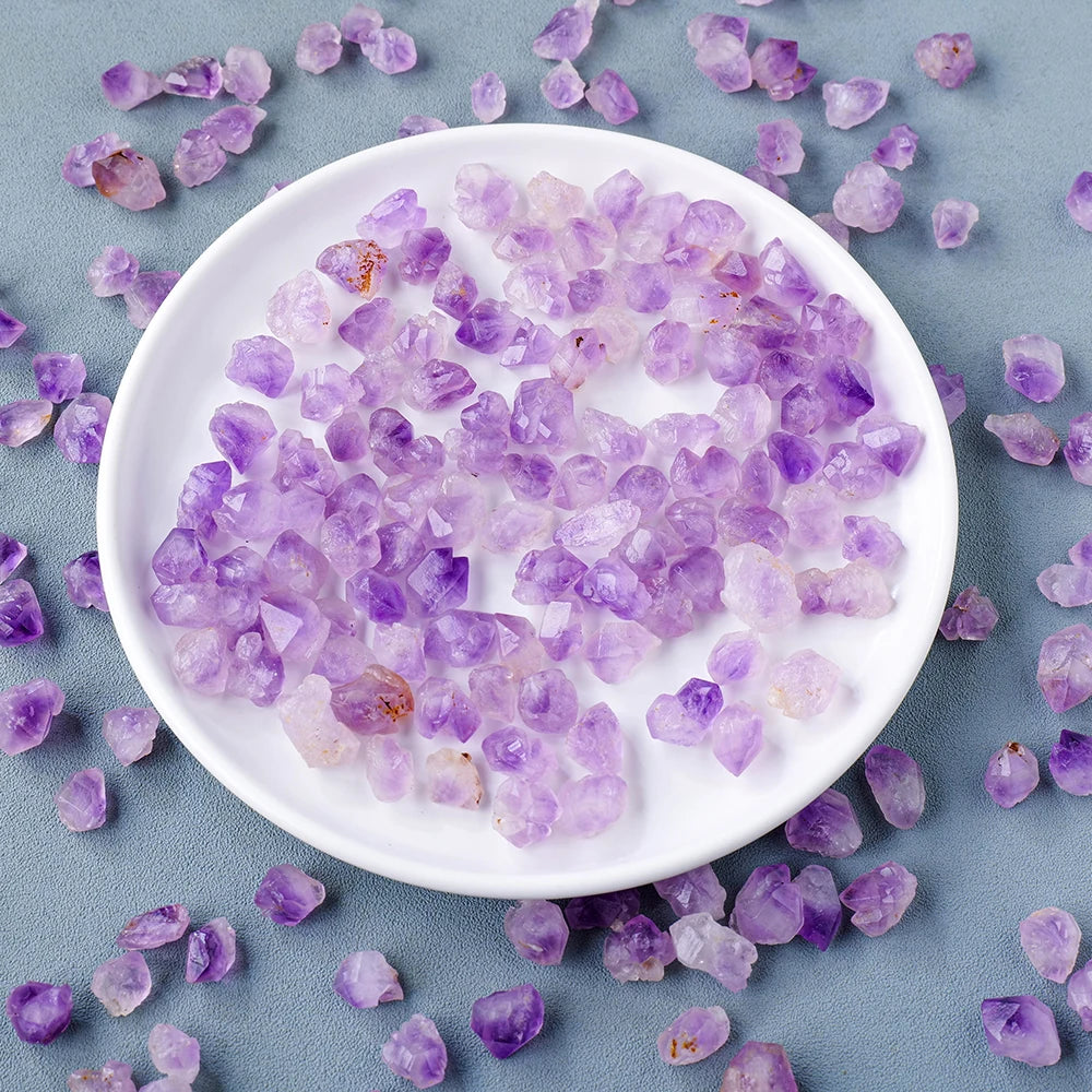 50g/bag Natural Amethyst Flowers Gravel Raw Stones Ornaments for Home Decoration Room Decoration Accessories