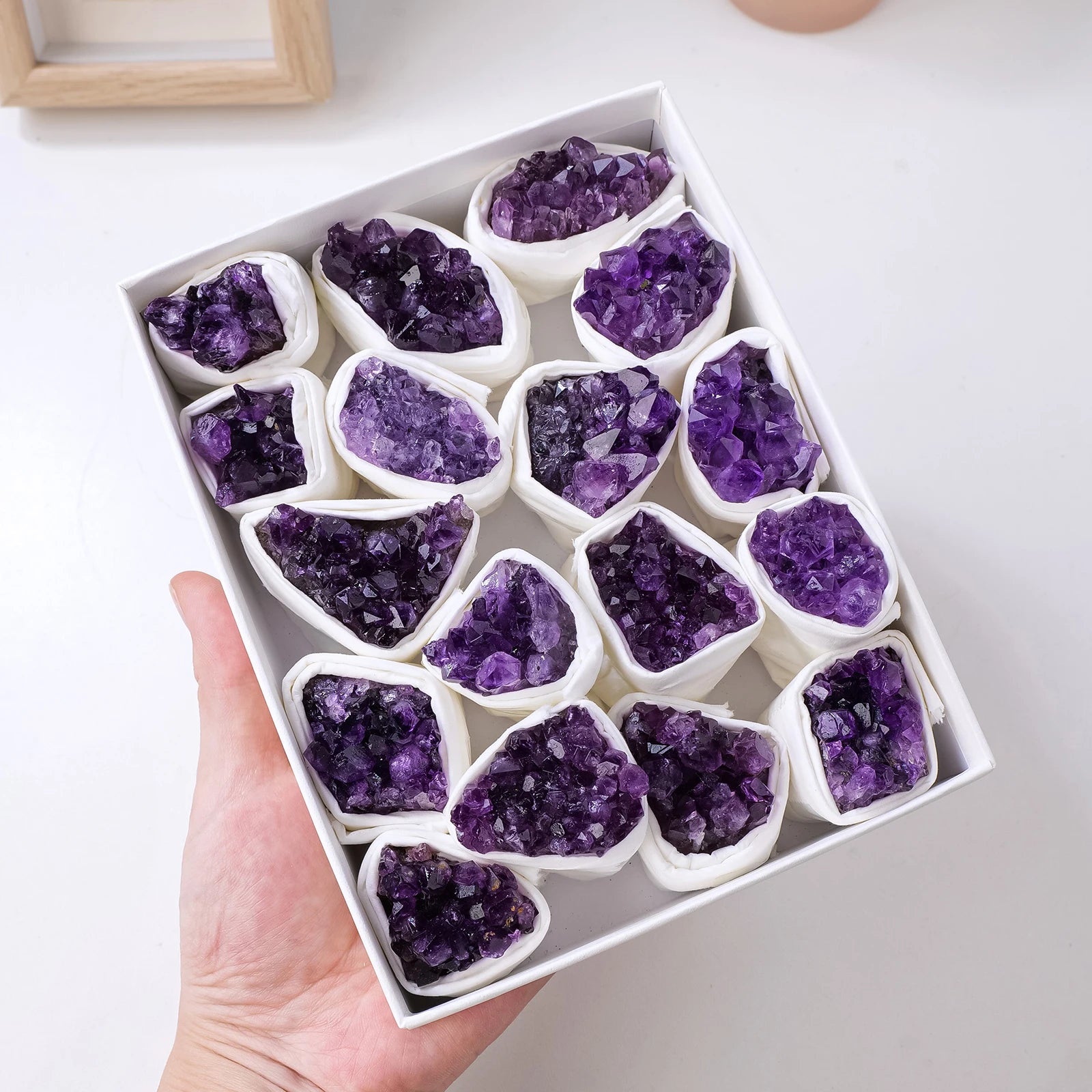 1BOX Amethyst Clusters Natural Raw Amethyst Geode Rock Crystal Healing Stones Witchcraft Gemstone Specimen