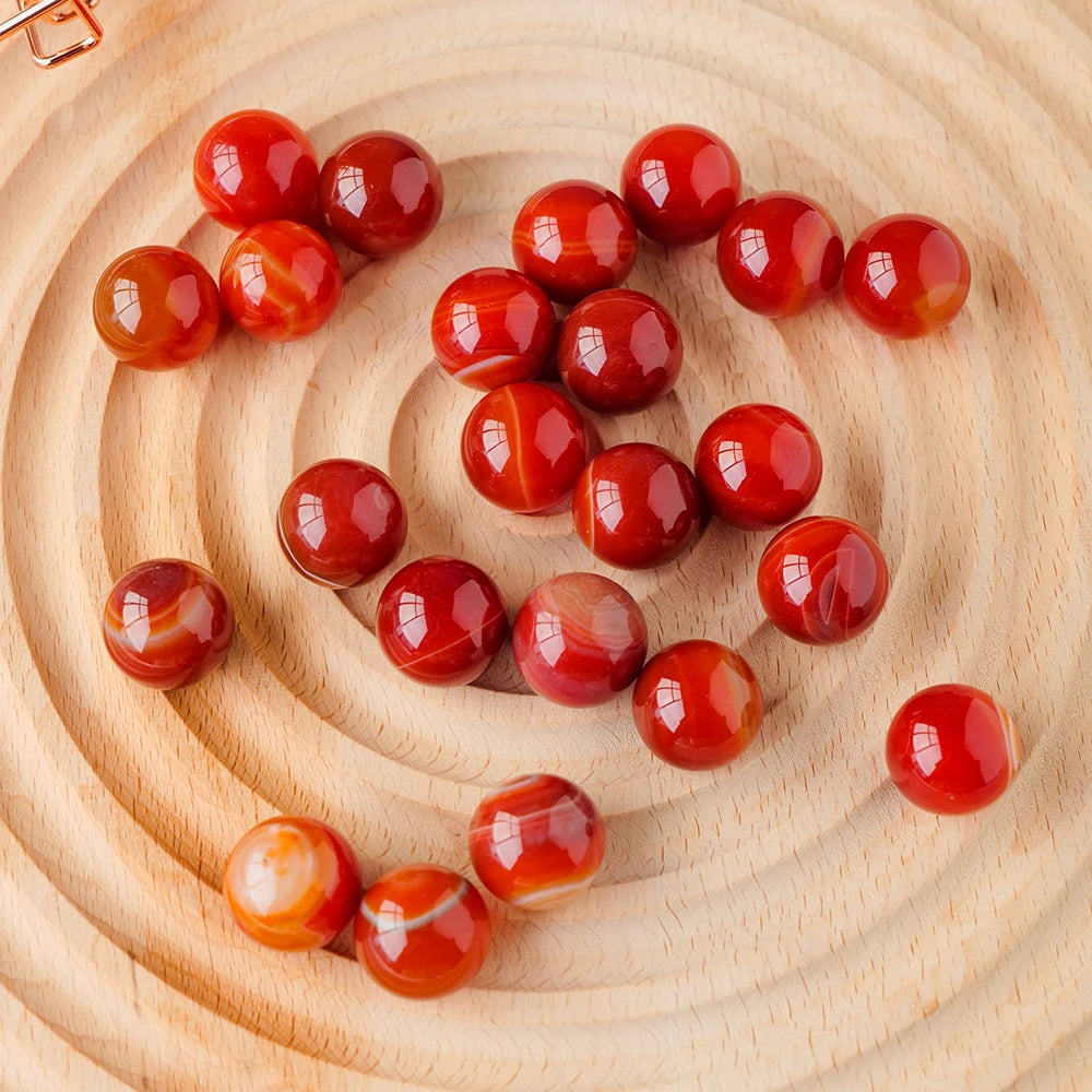 Natural  20mm Red Agate Crystal Ball Carnelian Spheres No Hole  Diy Jewelry Design Fish Tank Ornament  Crystal Decor