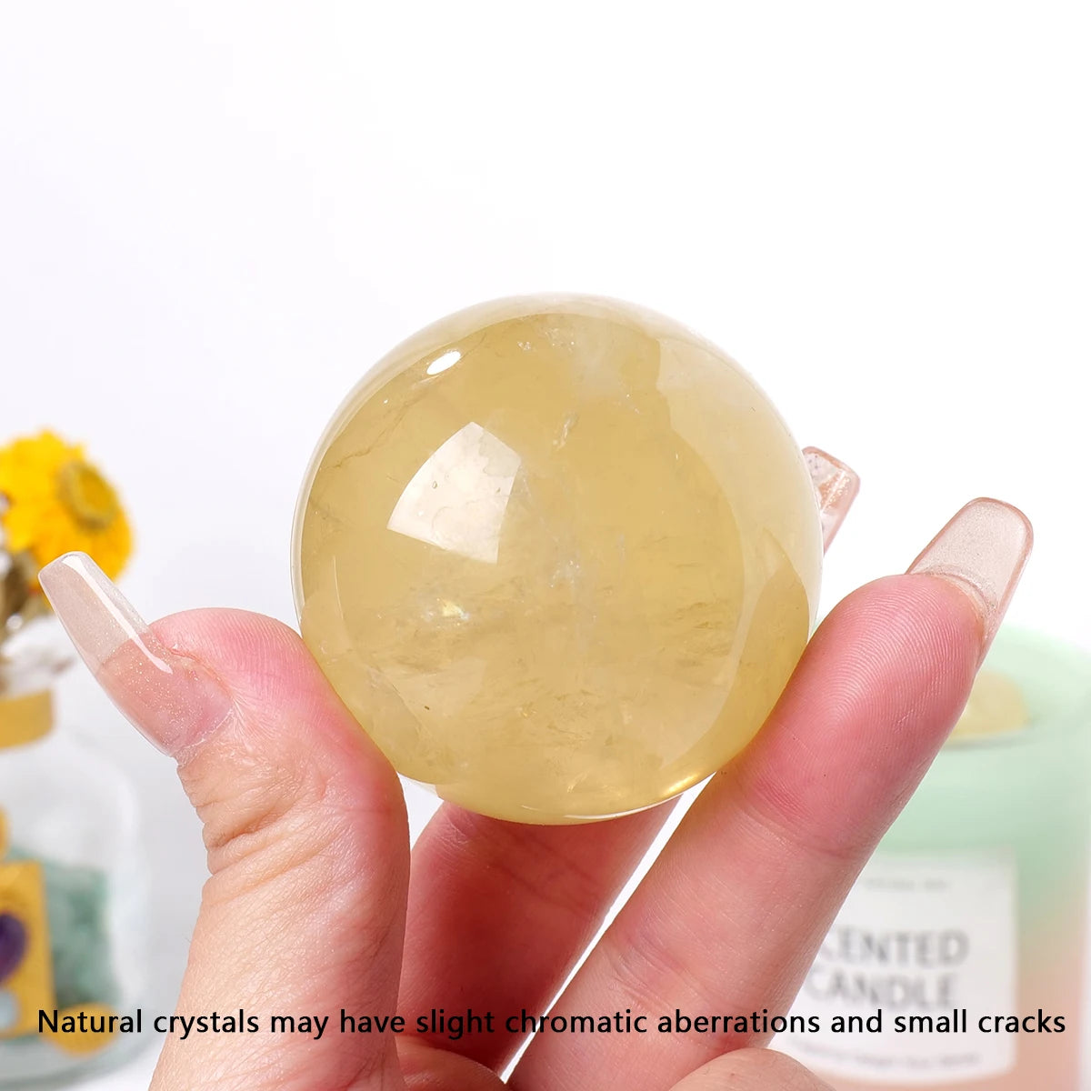 1PC Natural Citrine Rough Polished Mineral Sphere Healing Crystal Ball Decoration Gemstone Specimen