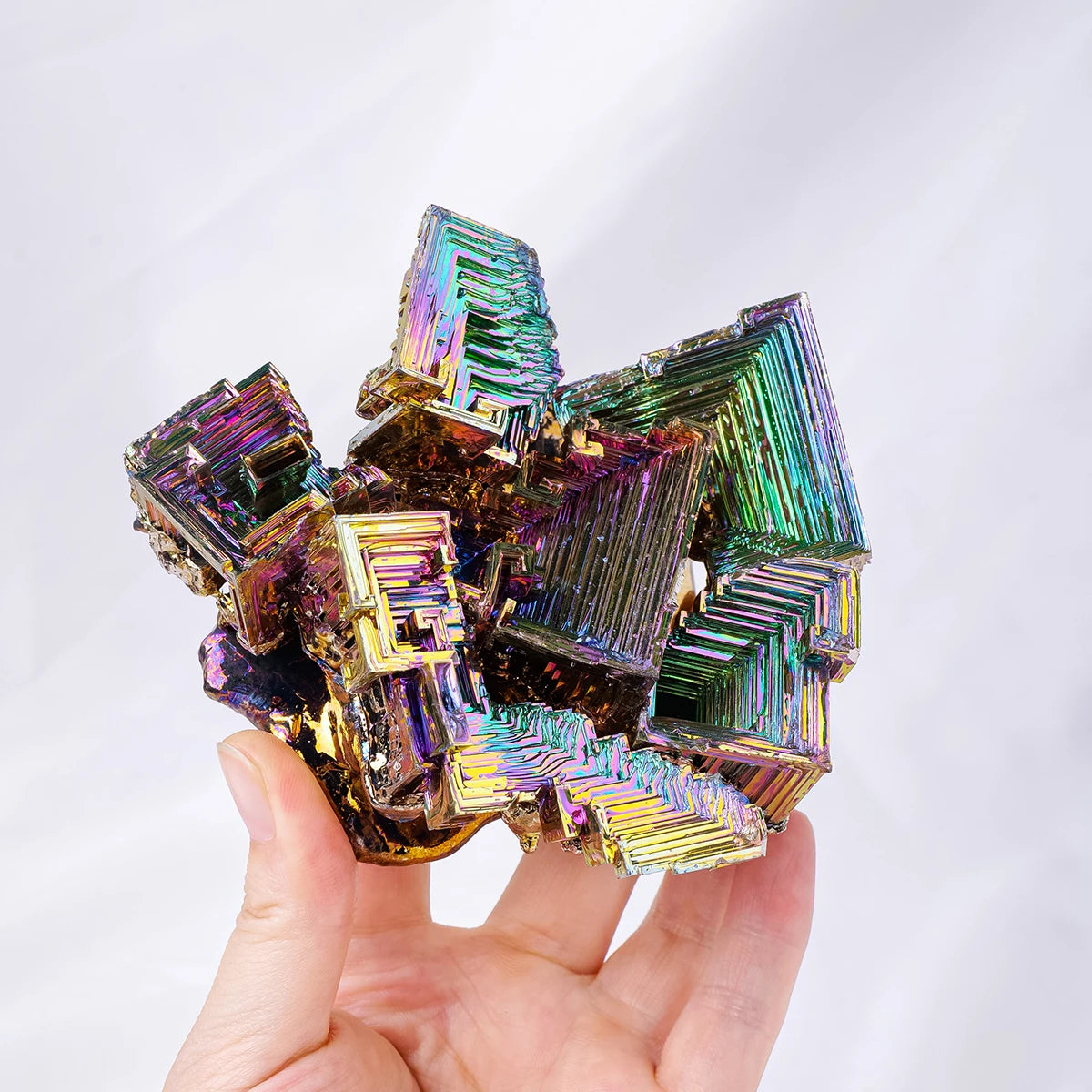 1pc Natural Quartz Mineral Specimen Crystal Stone Rainbow Metallic Reiki Bismuth ore Irregular Shaped Stones Wholesale