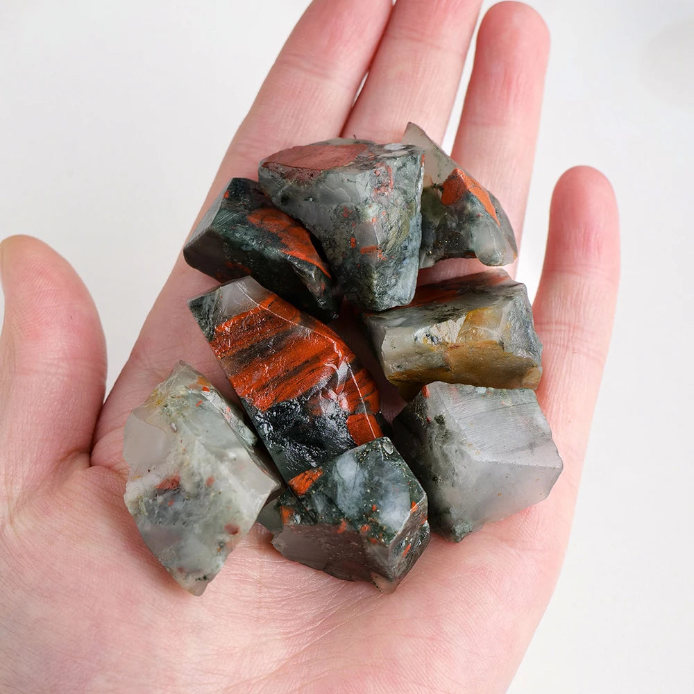 Natural Crystal Rough African Blood Stone Energy Healing Raw Stone Reiki Mineral Aquarium Home Room Decoration Fengshui