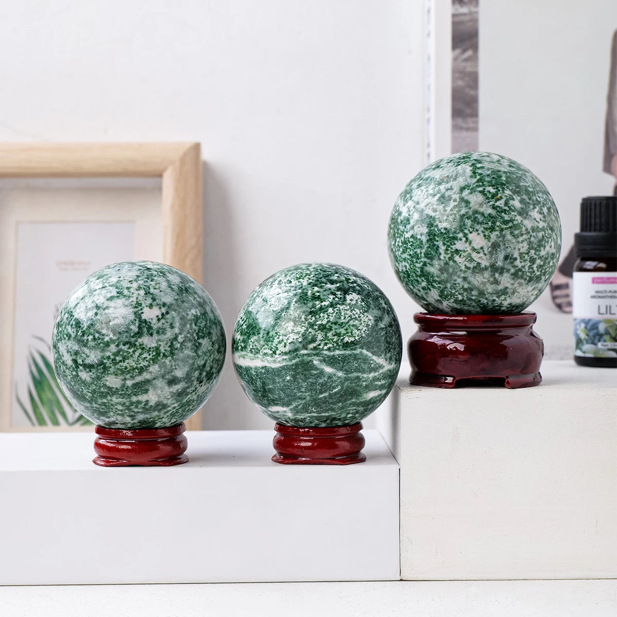 1PC Natural Crystal Qinghai Jade Crystal Ball Magic Sphere Feng Shui Ornament Living Room Home Decor