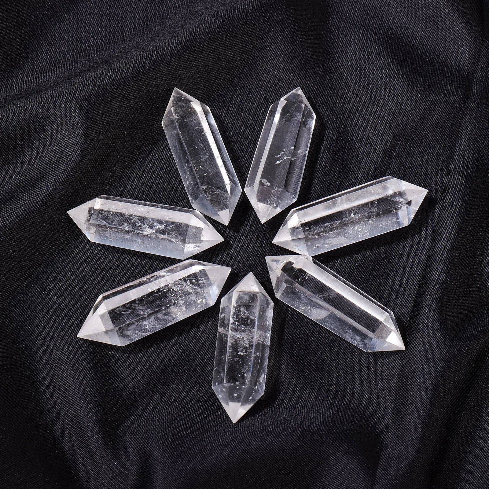 1PC Natural Crystal Clear Quartz Clear Quartz Crystal Double Point Wand Healing Stone Energy Quartz Home Decoration