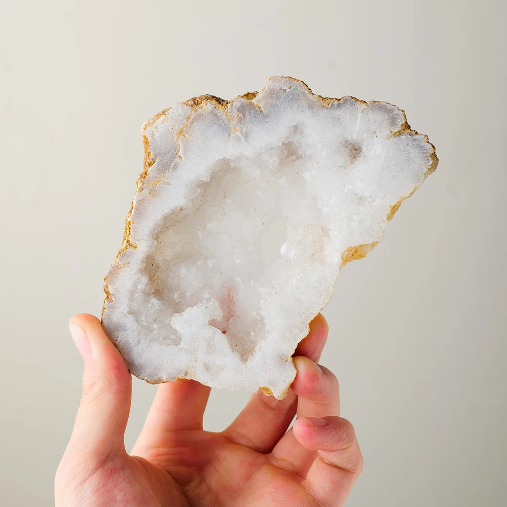 Natural Clear Quartz  White Agate Crystal Slab Geode Slice Quartz Crystal Cluster Minerals Reiki Healing For Home Decoration