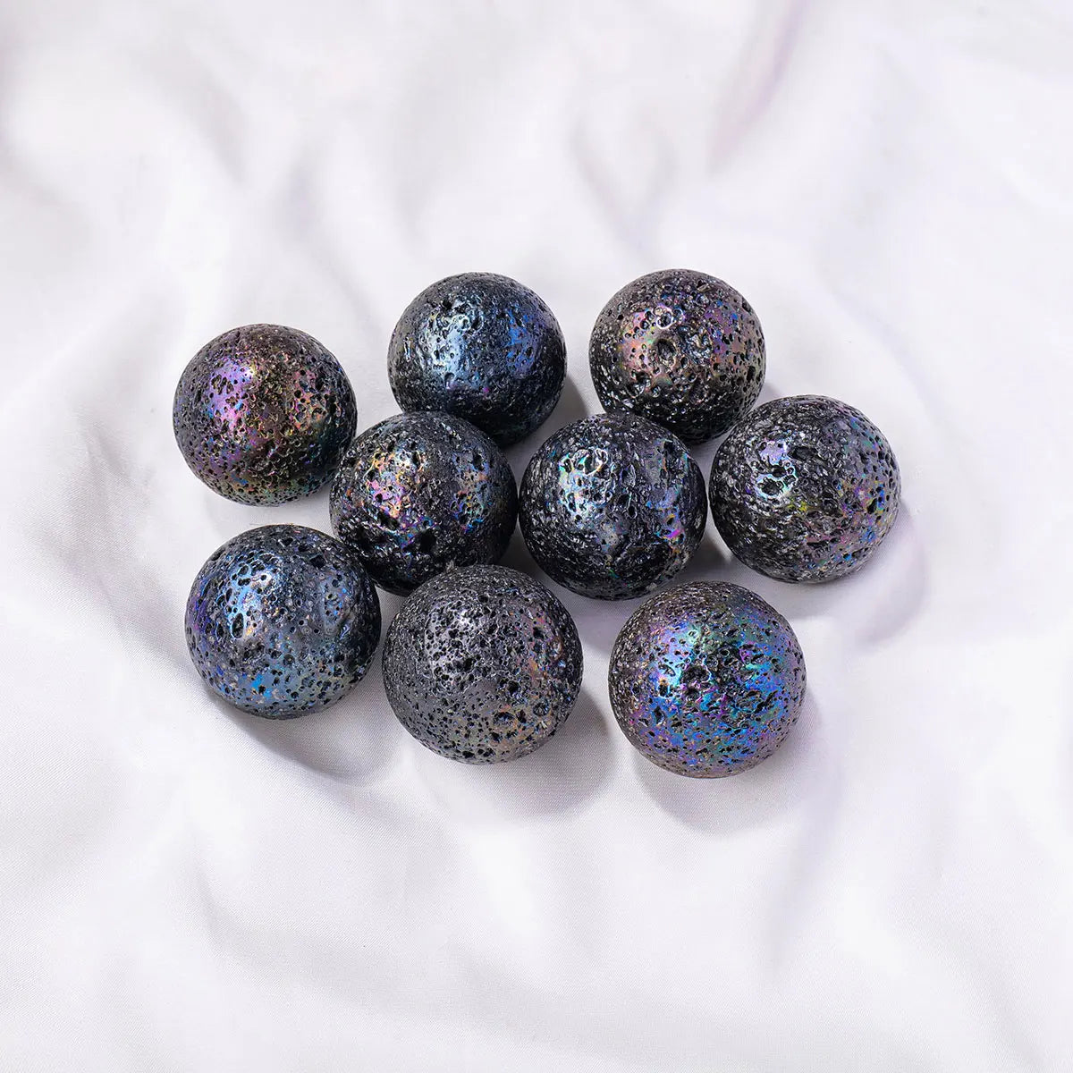 1pc Electroplate Gemstone Volcanic Rock Crystal Moon Sphere Lunar Home Decoration Ornaments Souvenirs Gift